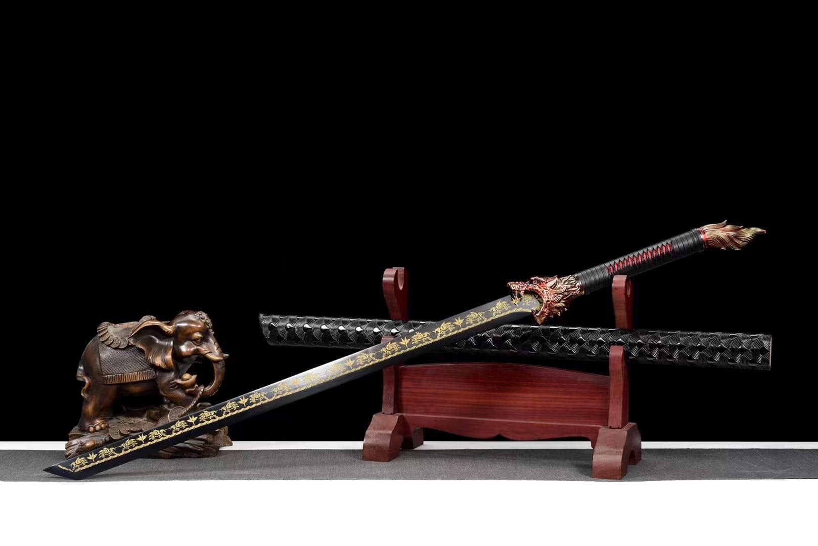 Red Wolf Ninjato Black Blade