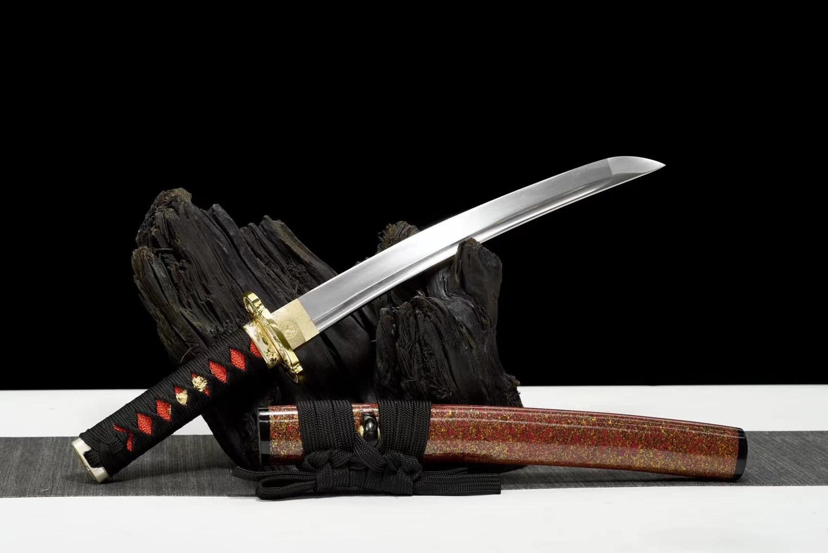 Red And Brown Japanse Swords Set