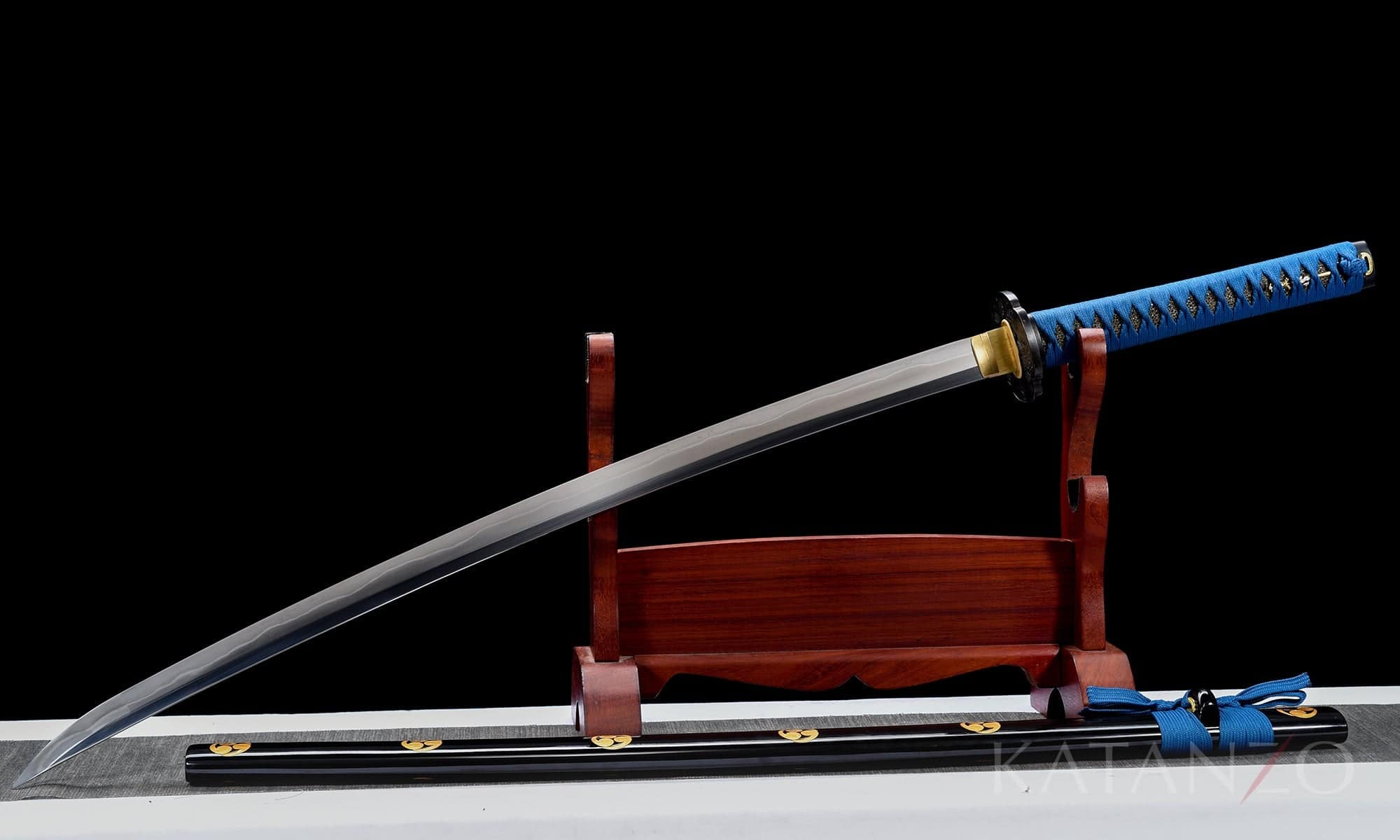 Black And Blue Mitsudomoe Katana