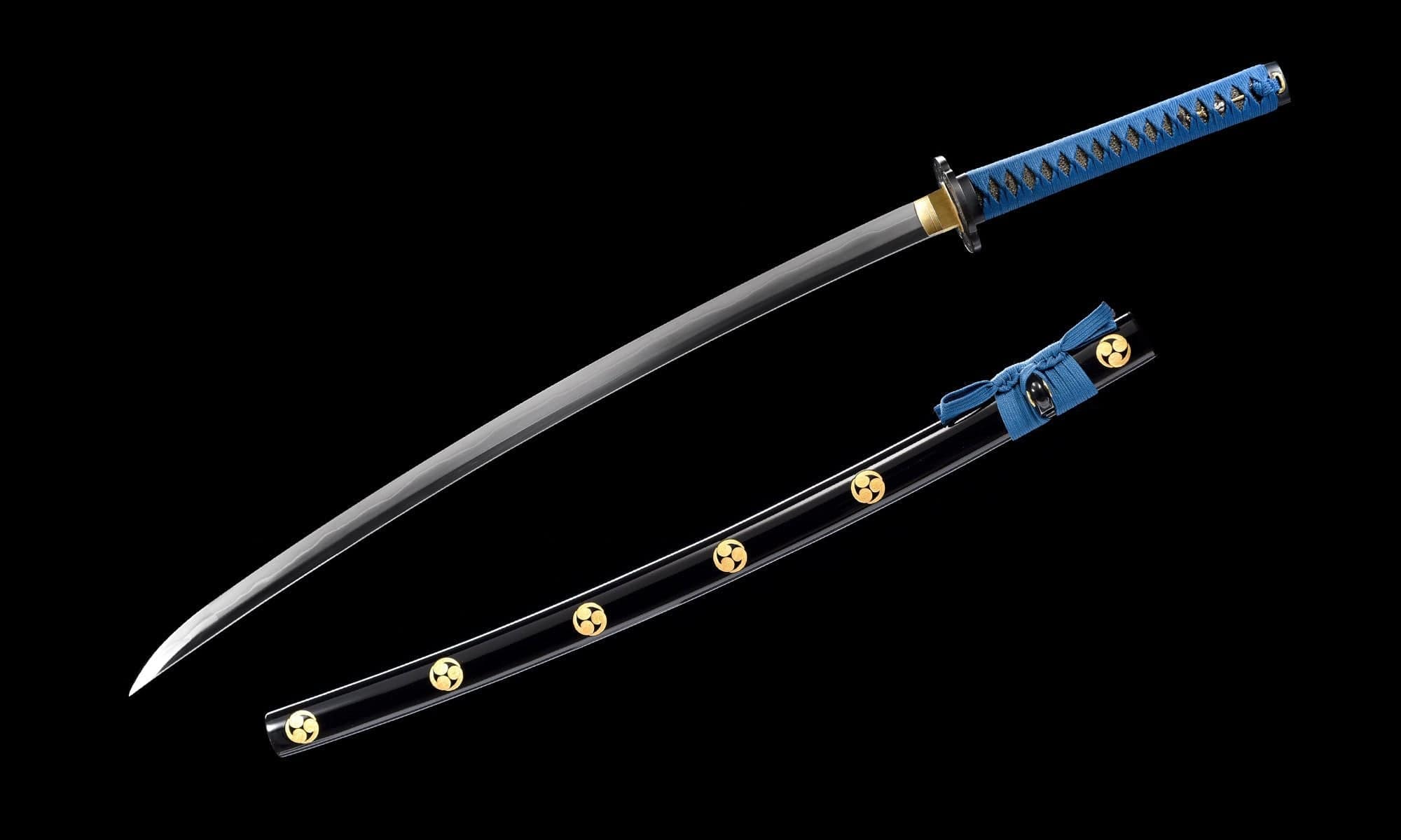 Black And Blue Mitsudomoe Katana