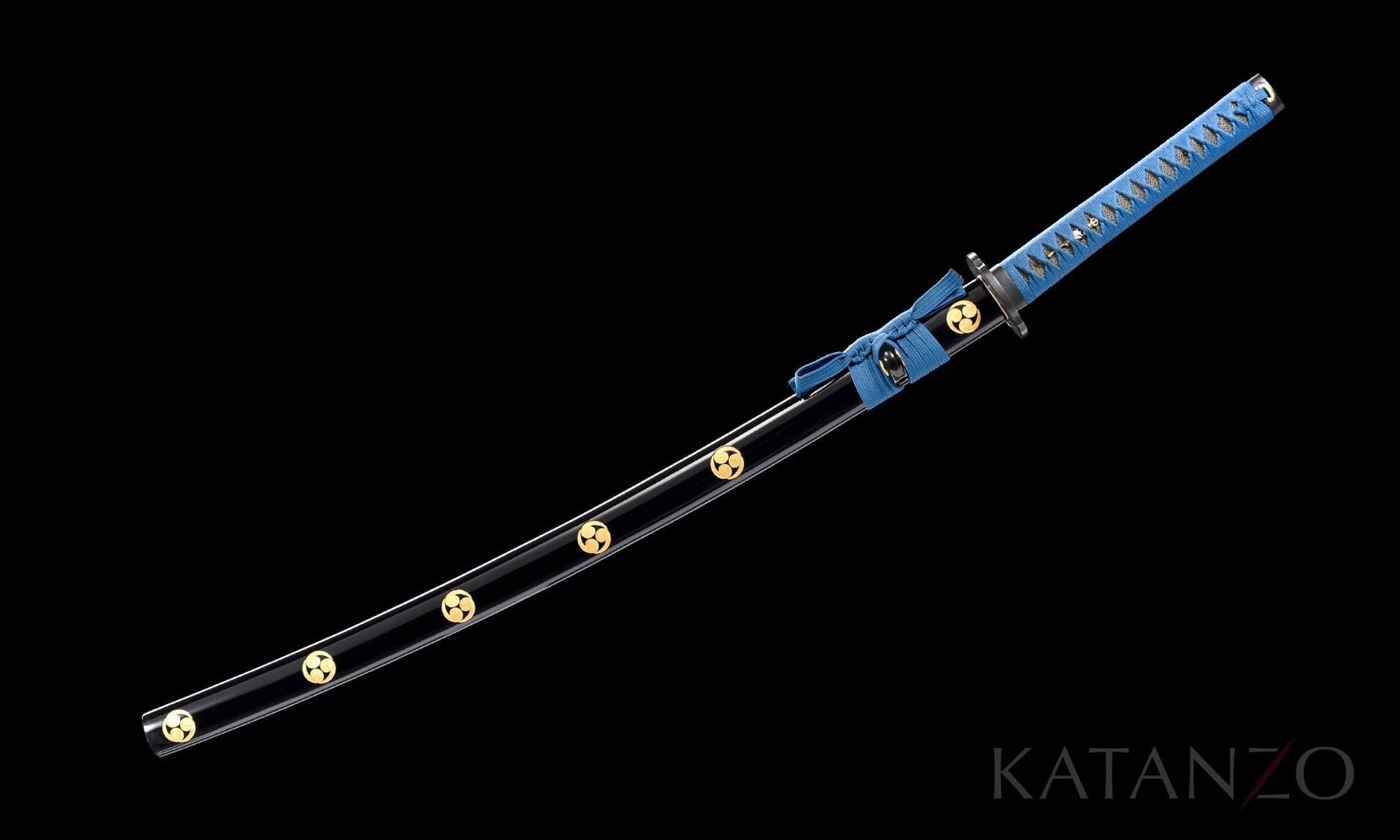 Black And Blue Mitsudomoe Katana