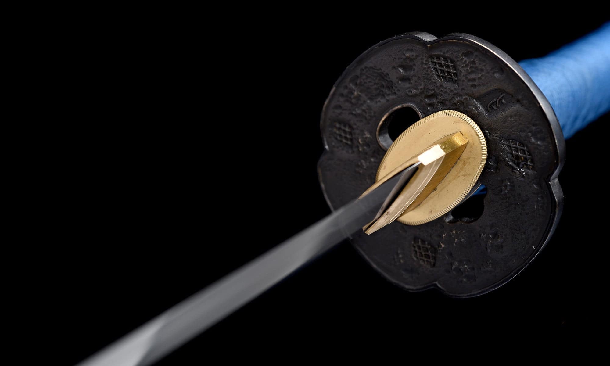 Black And Blue Mitsudomoe Katana