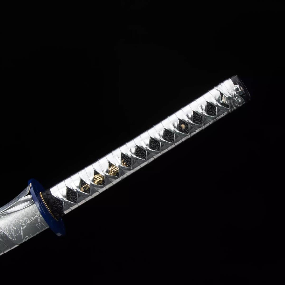 Blue Lightning Blade White Katana