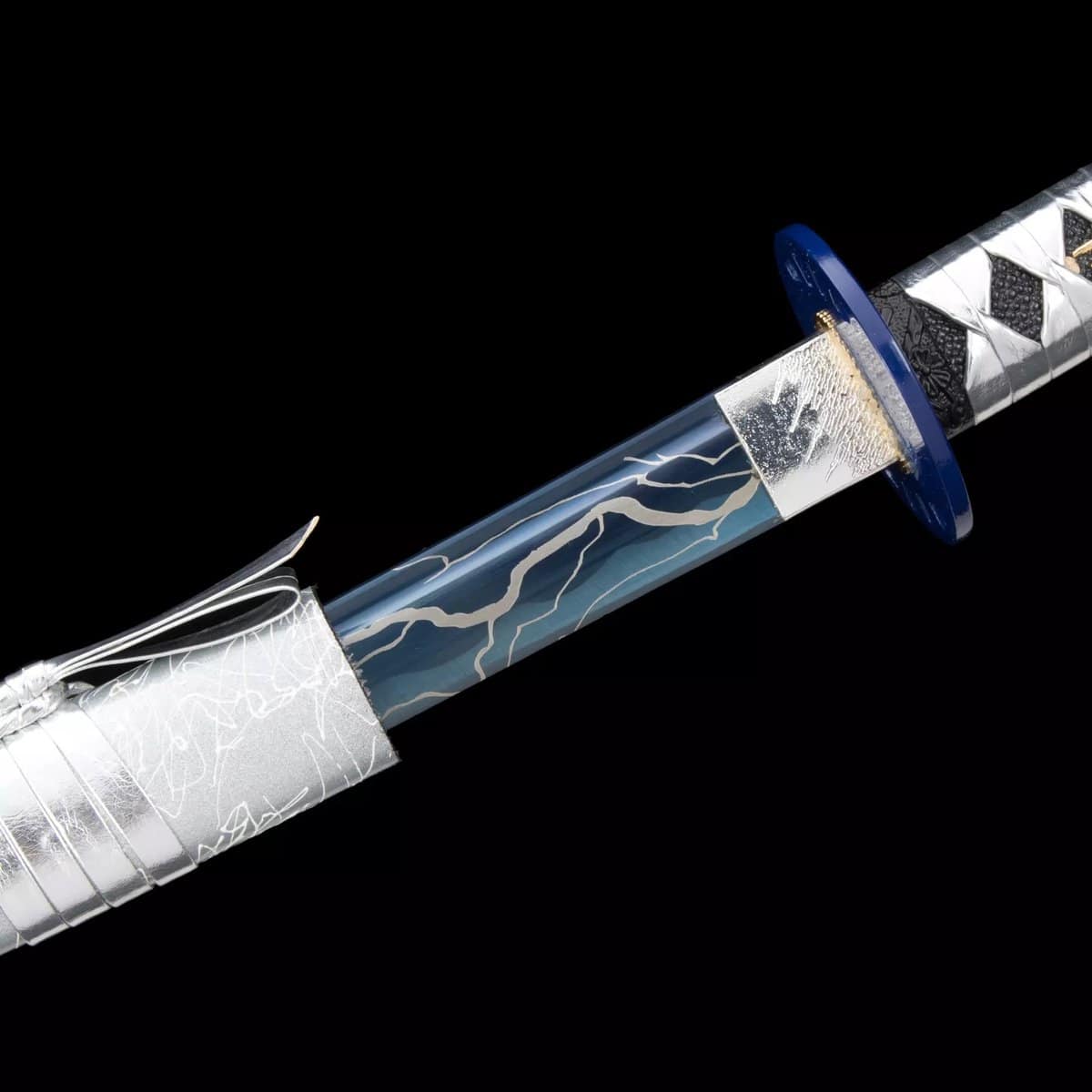 Blue Lightning Blade White Katana