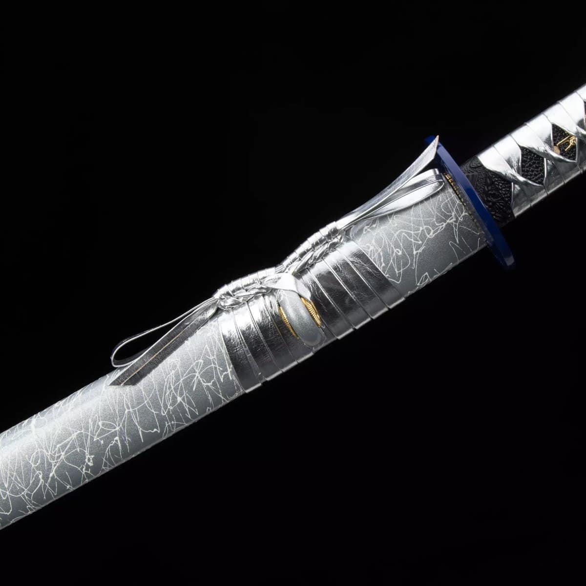 Blue Lightning Blade White Katana