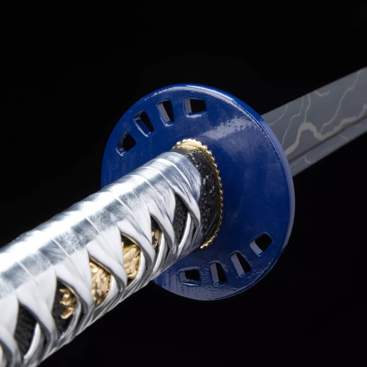 Blue Lightning Blade White Katana