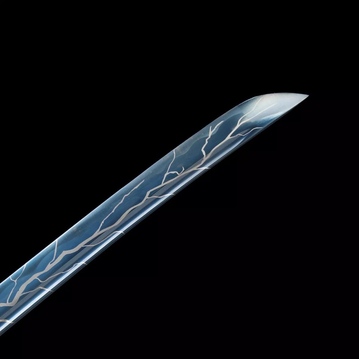 Blue Lightning Blade White Katana