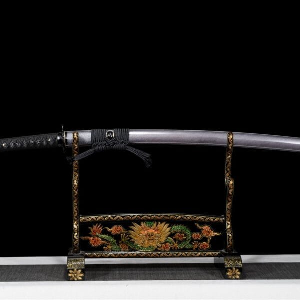 Grey Katana Black Flames Blade