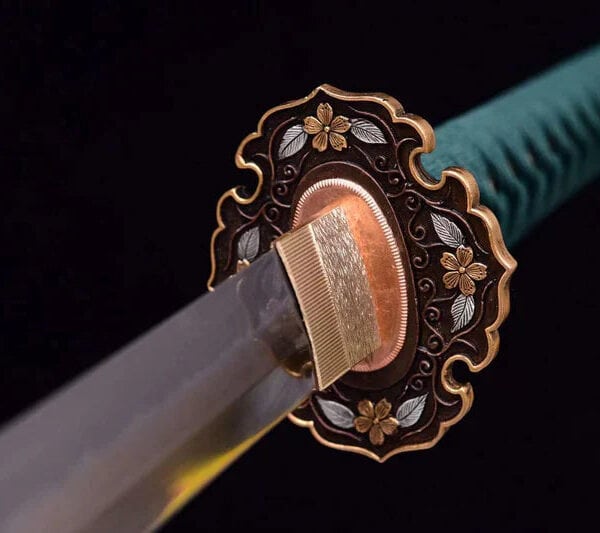 Green Peacock Katana T10 Steel Blade