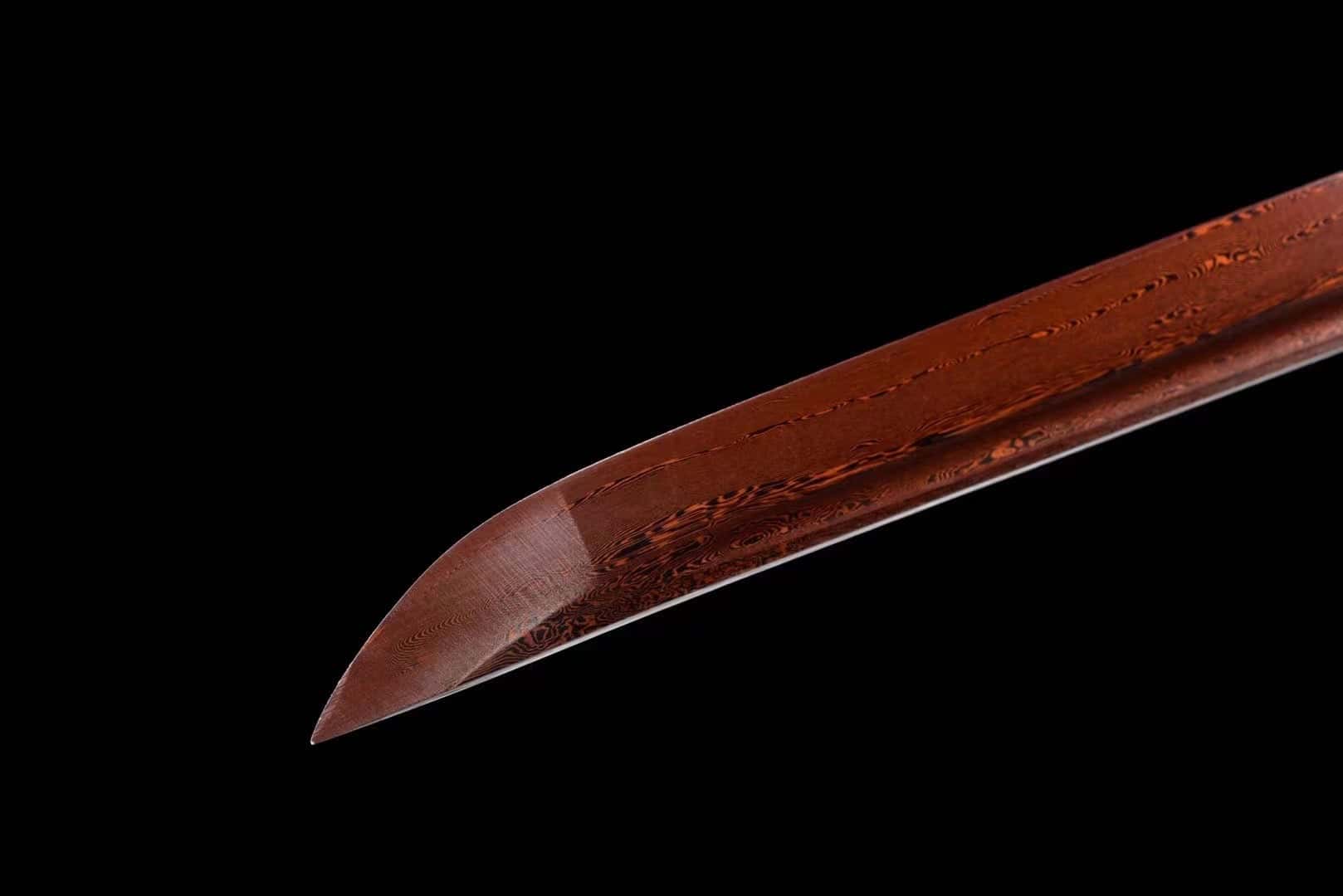 Red Copper Damascus Katana