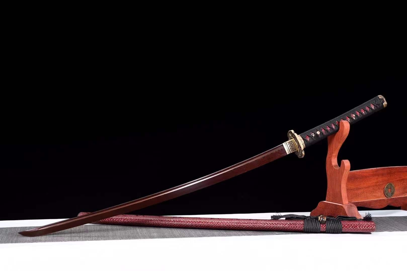 Red Copper Damascus Katana