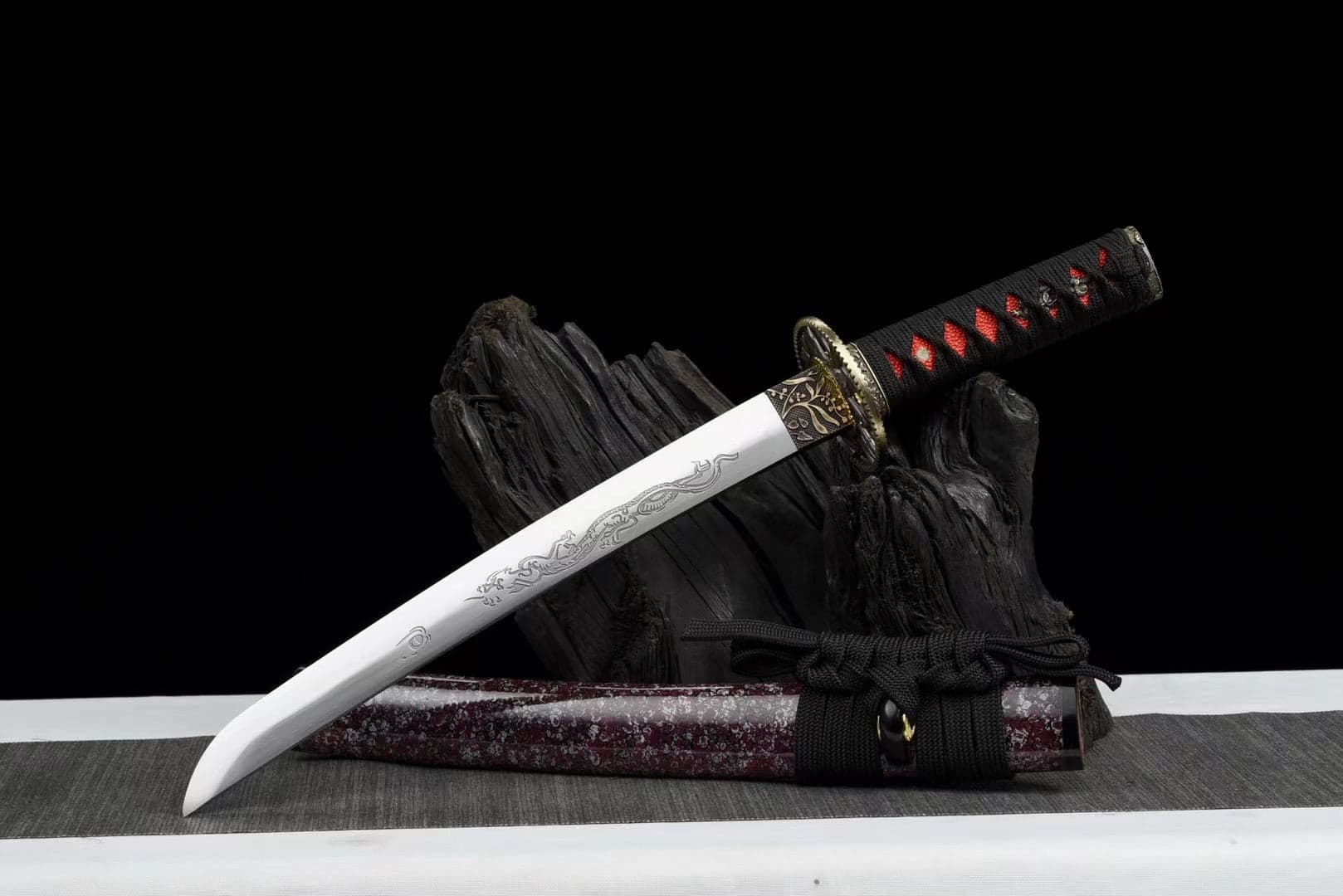 White And Purple Japanese Sword Set
