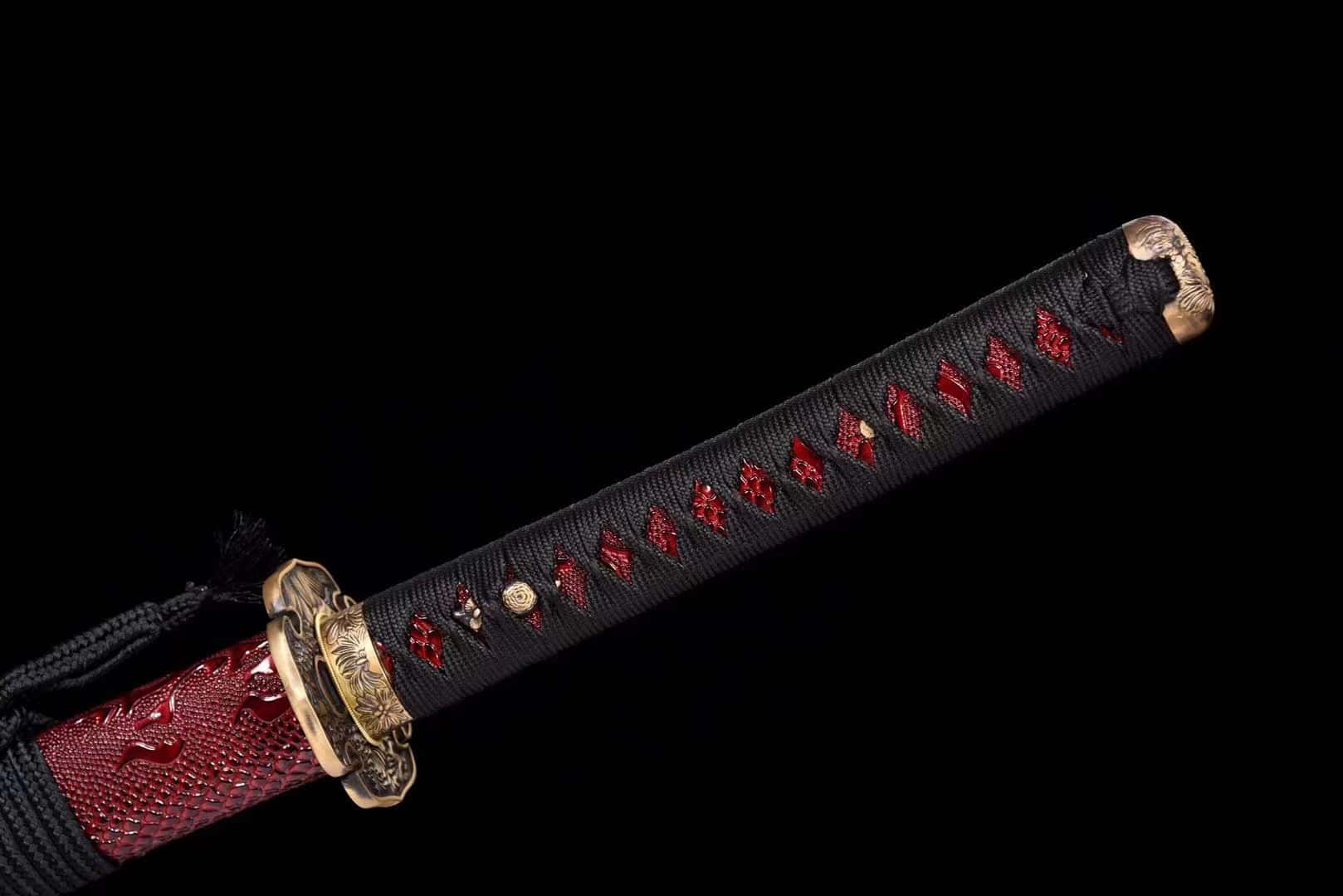 Red Copper Damascus Katana