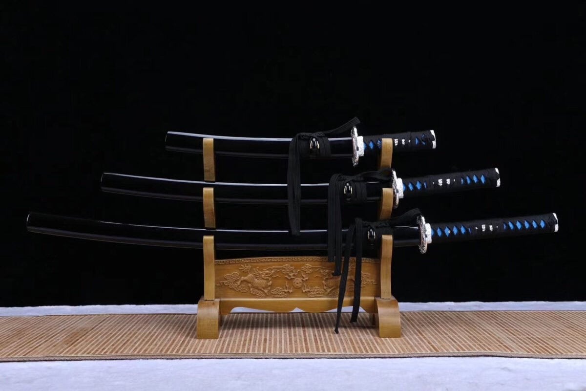 Japanese Sword Set Black Blue