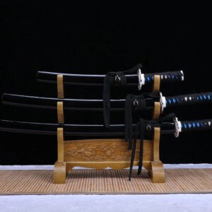 Japanese Sword Set Black Blue