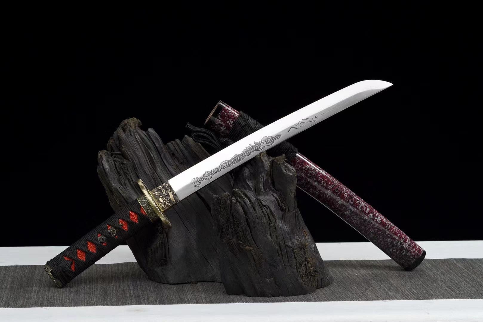 White And Purple Japanese Sword Set