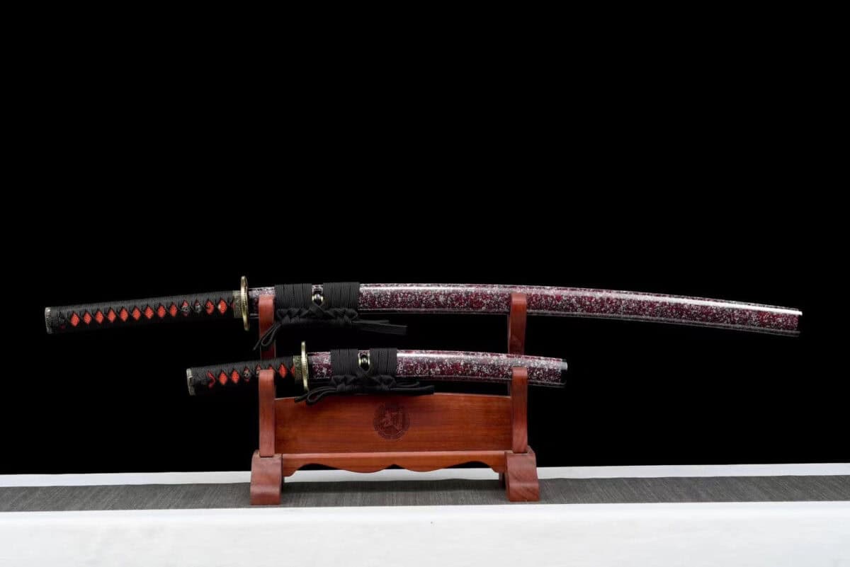 White And Purple Japanese Sword Set