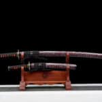 White And Purple Japanese Sword Set