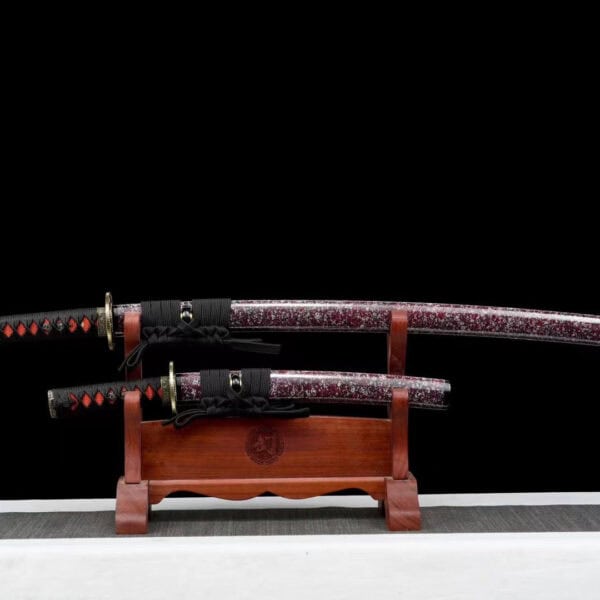 White And Purple Japanese Sword Set