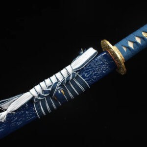 Blue Engraved Dragon Scabbards Katana