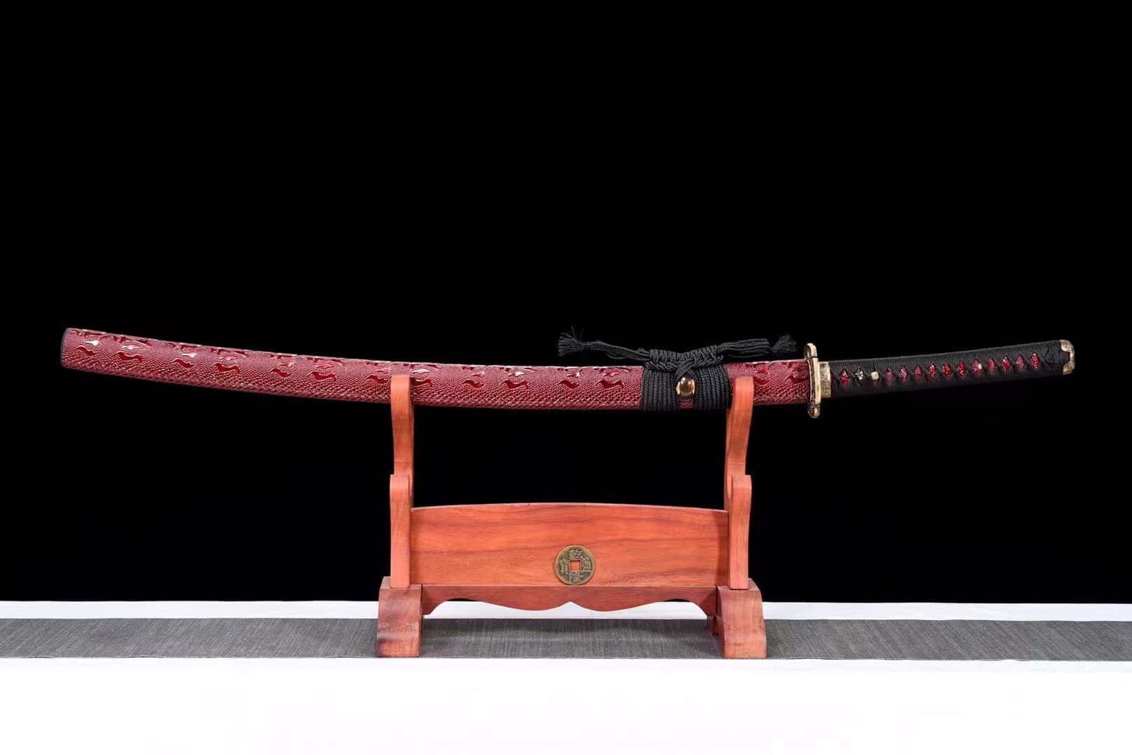 Red Copper Damascus Katana
