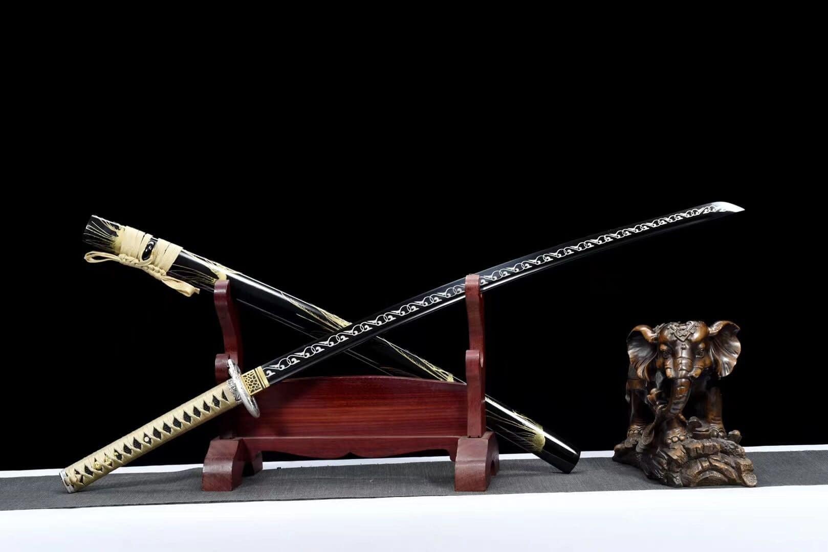 Katana Black And Gold Hilt