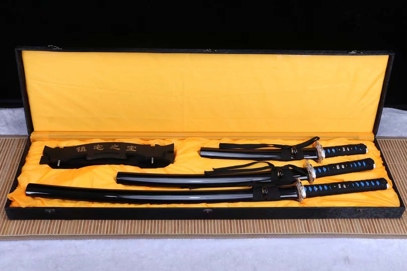 Japanese Sword Set Black Blue
