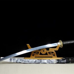 Baked Purple And White Japanese Samurai Sword
