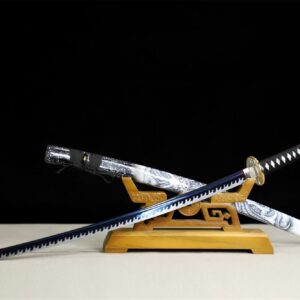 Baked Purple And White Japanese Samurai Sword