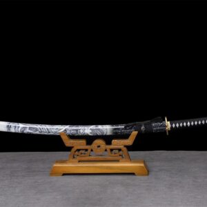 Baked Purple And White Japanese Samurai Sword