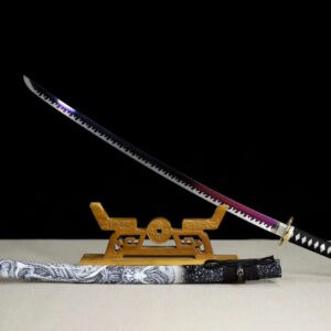 Baked Purple And White Japanese Samurai Sword
