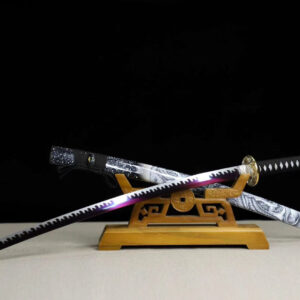 Baked Purple And White Japanese Samurai Sword