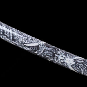 Baked Purple And White Japanese Samurai Sword