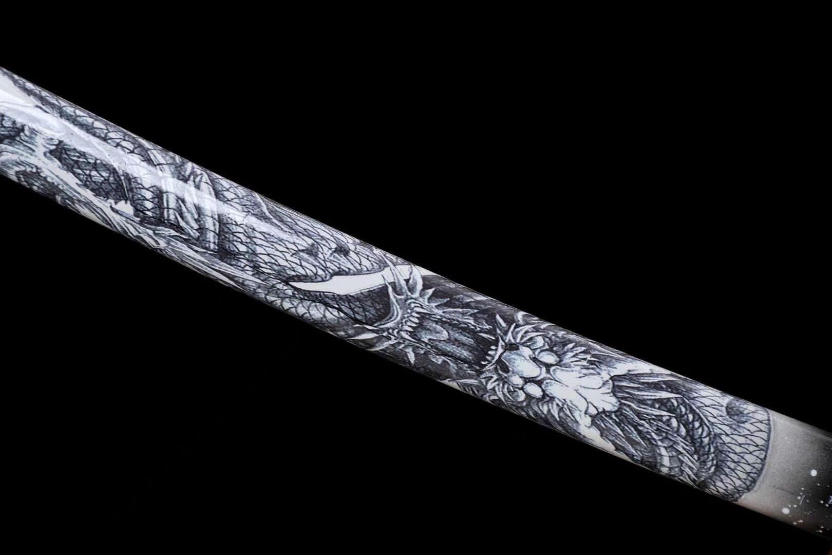 Baked Purple And White Japanese Samurai Sword