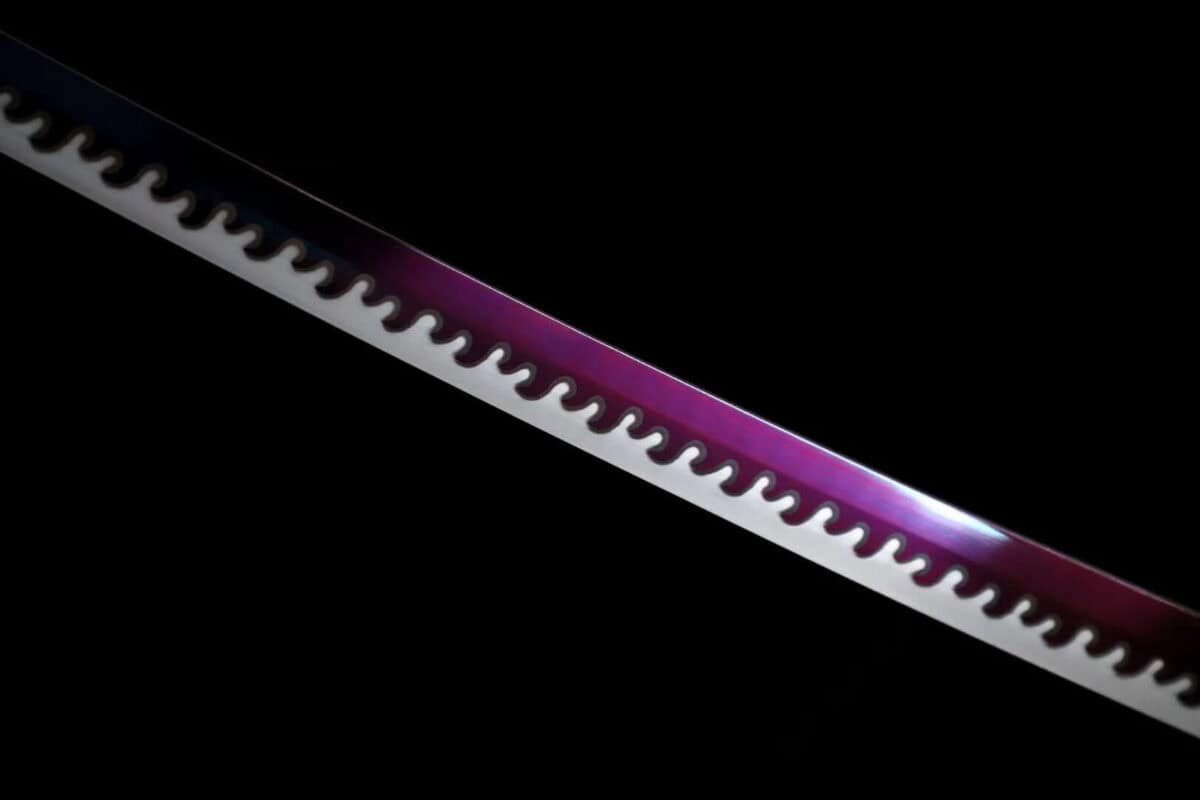 Baked Purple And White Japanese Samurai Sword
