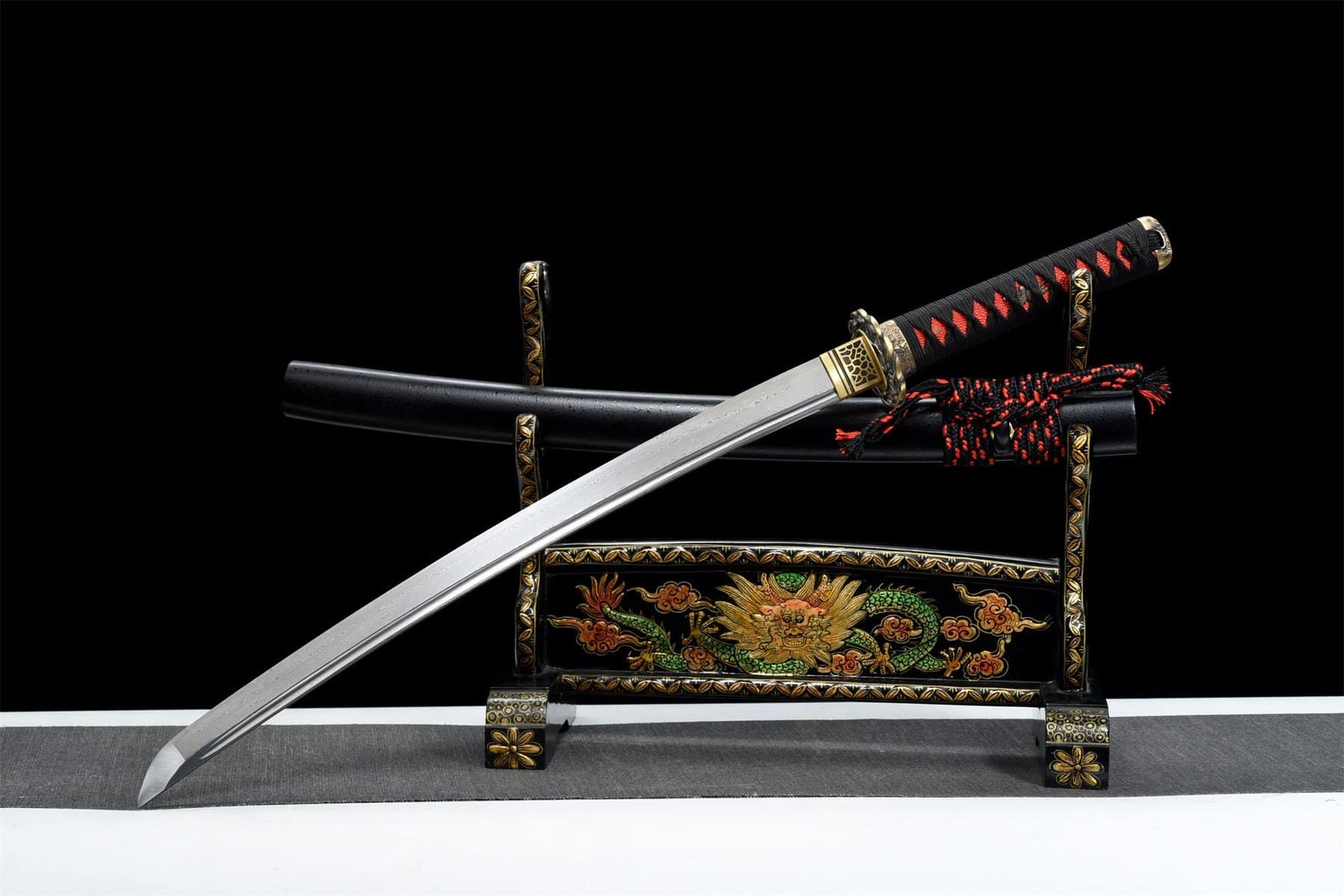 Black And Red Samurai Wakisashi
