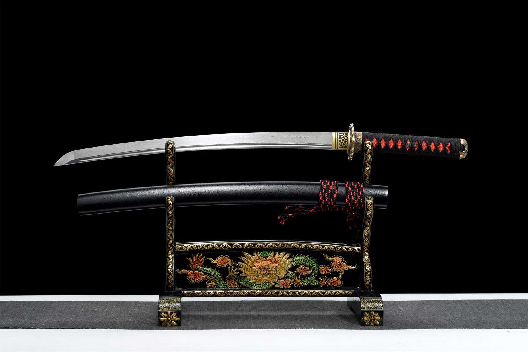 Black And Red Samurai Wakisashi