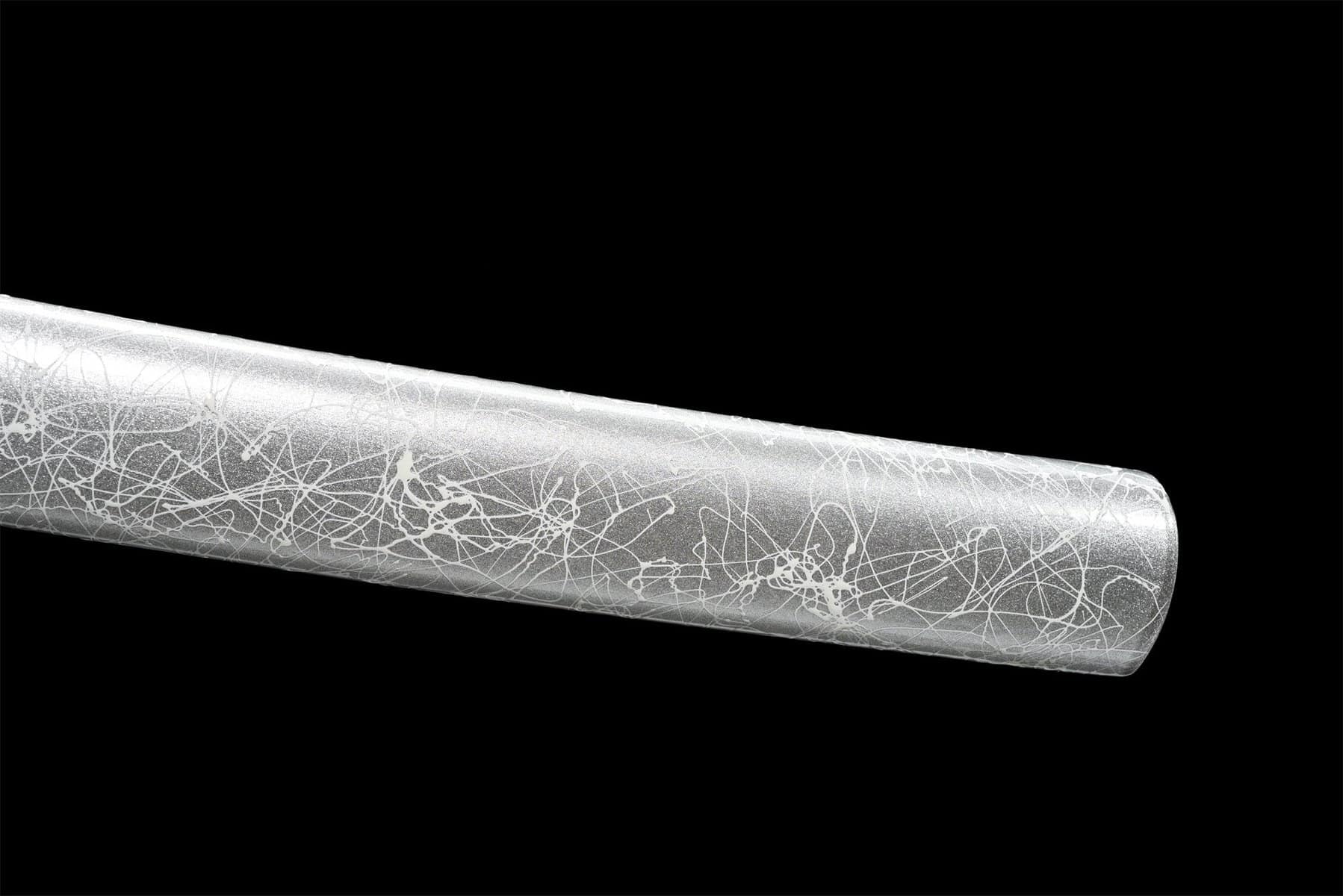 Black And White Handle Blue Blade Katana