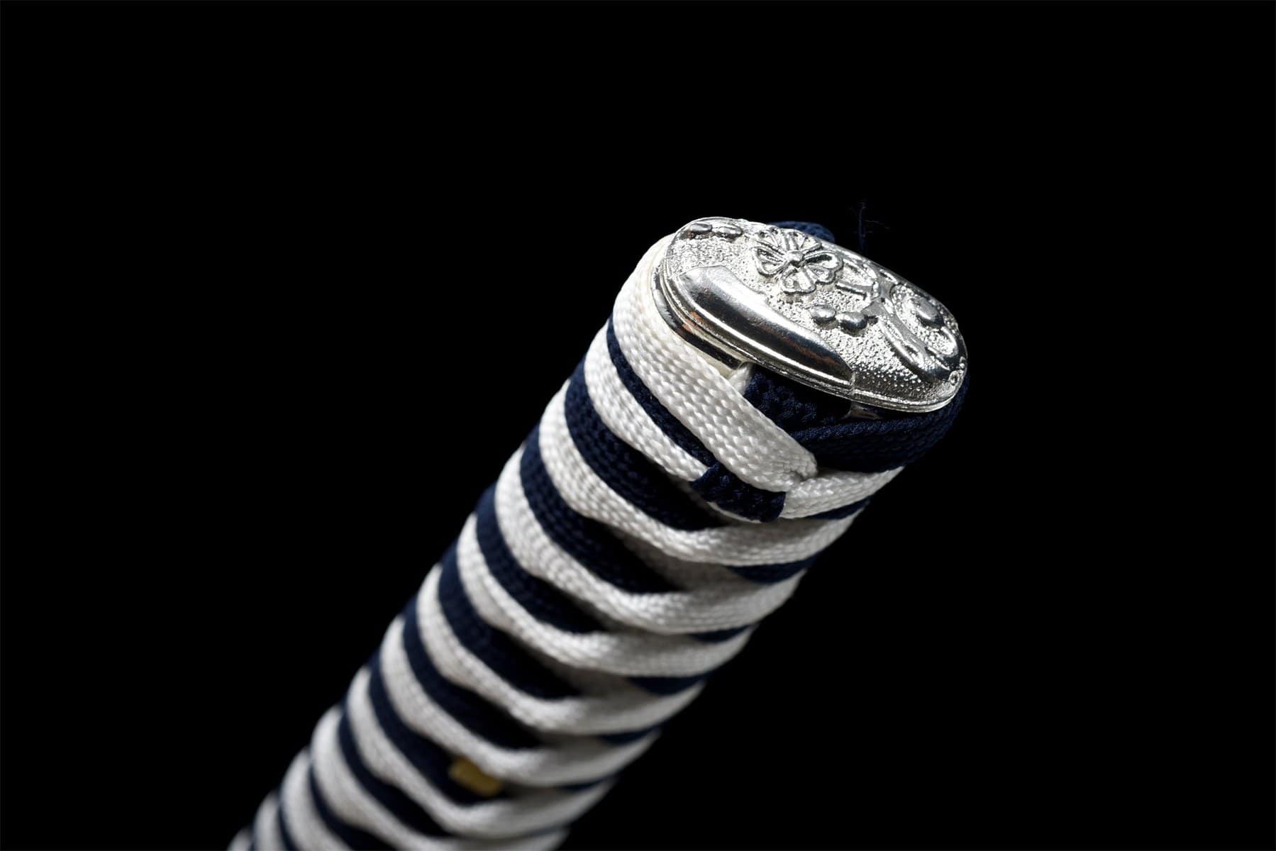 Black And White Handle Blue Blade Katana