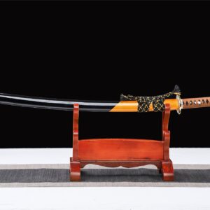 Black And Yellow Wooden Katana