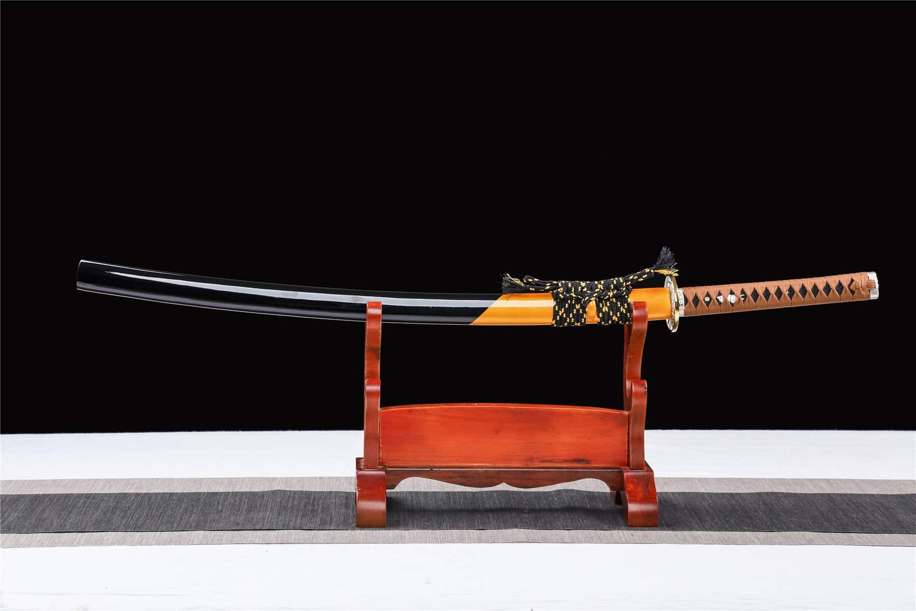 Black And Yellow Wooden Katana