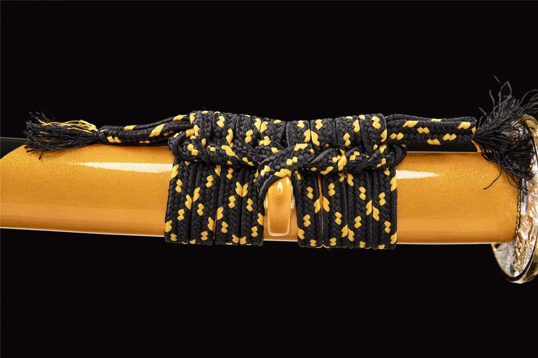 Black And Yellow Wooden Katana