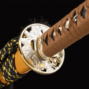 Black And Yellow Wooden Katana