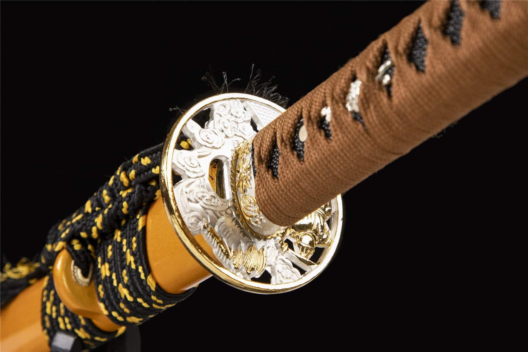 Black And Yellow Wooden Katana