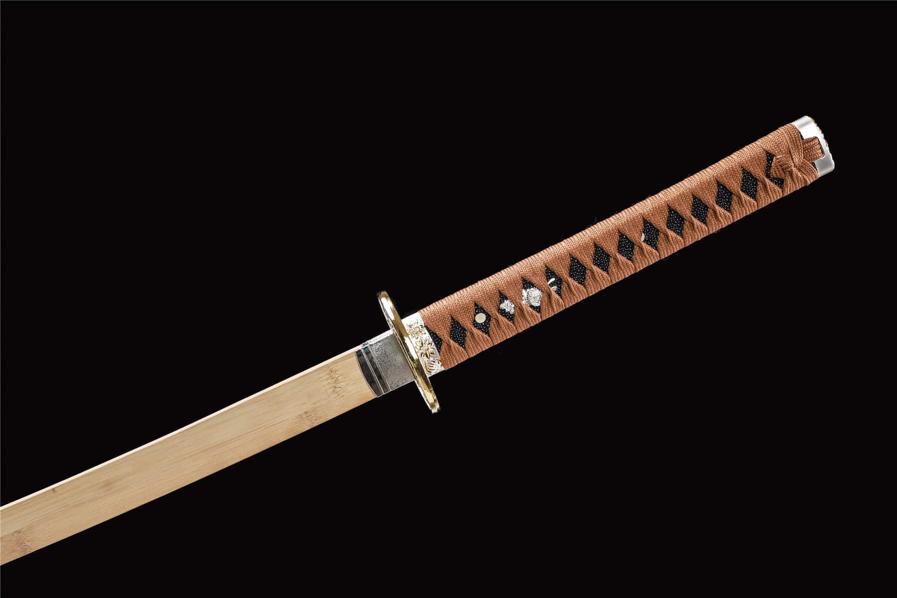 Black And Yellow Wooden Katana