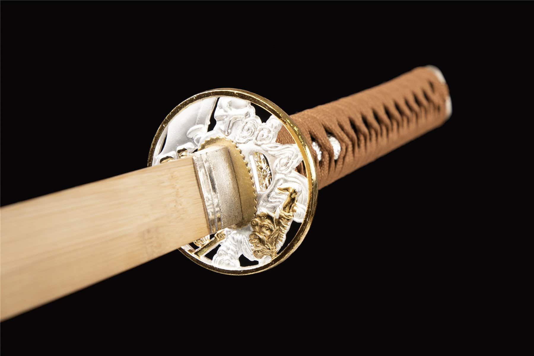 Black And Yellow Wooden Katana