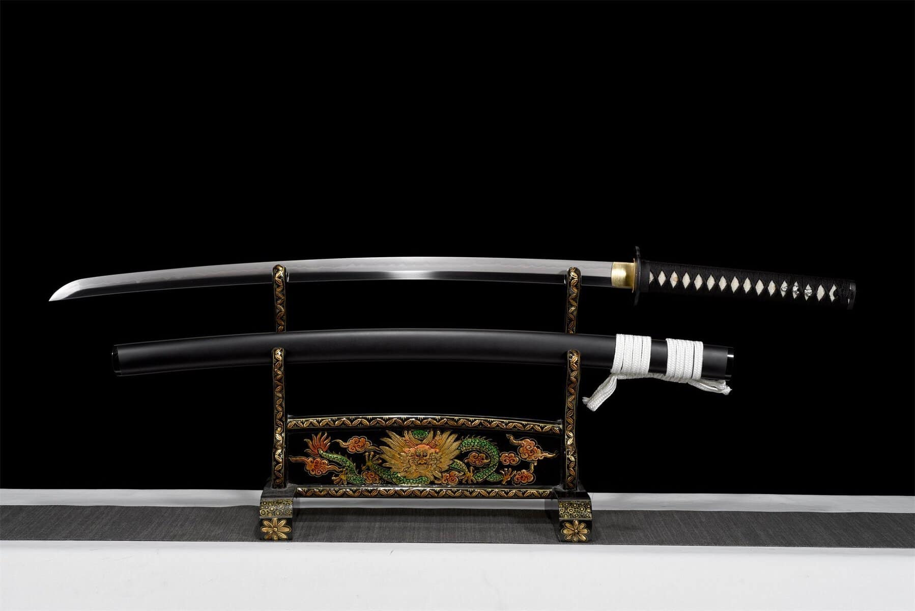 Black Katana With White Rope