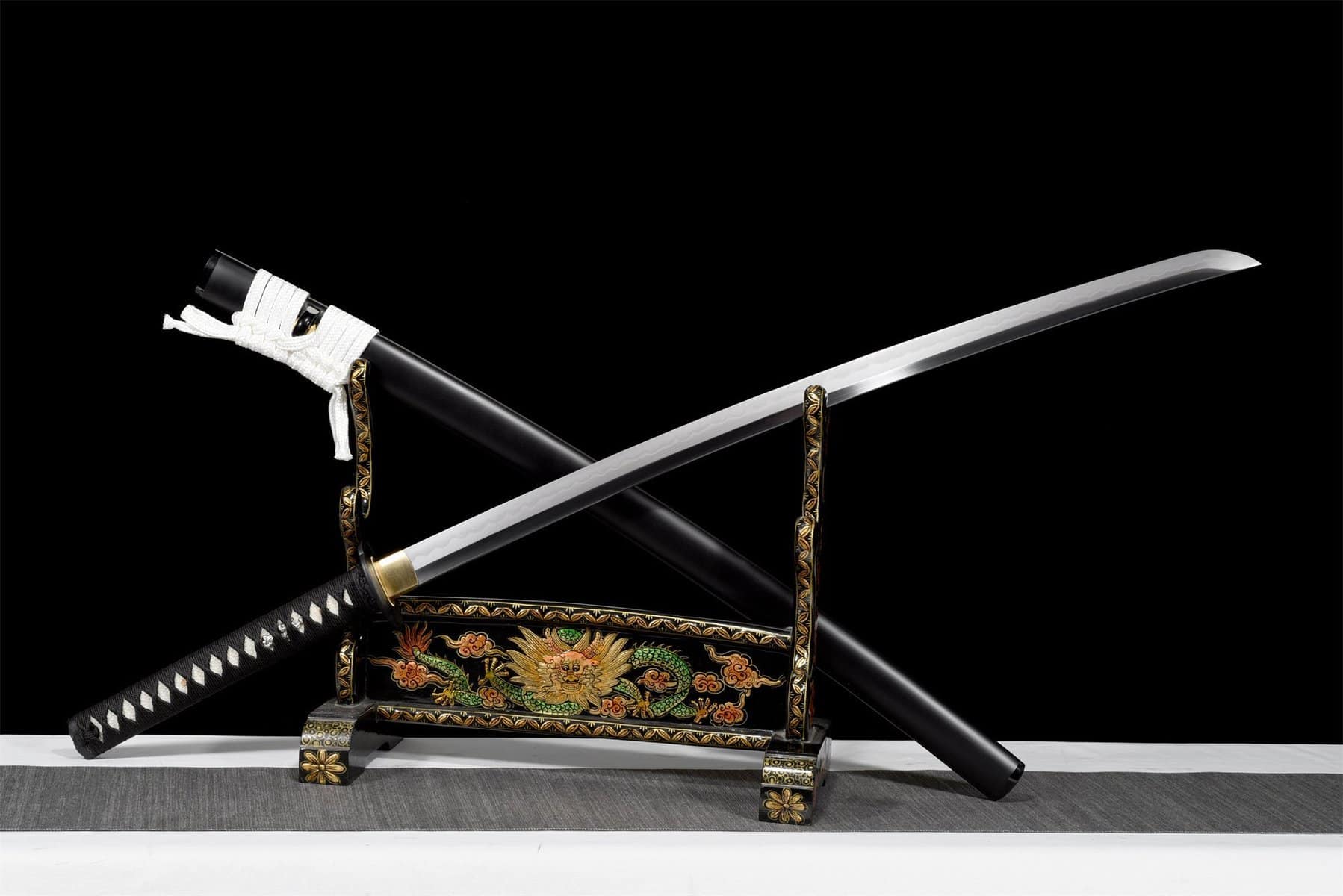 Black Katana With White Rope