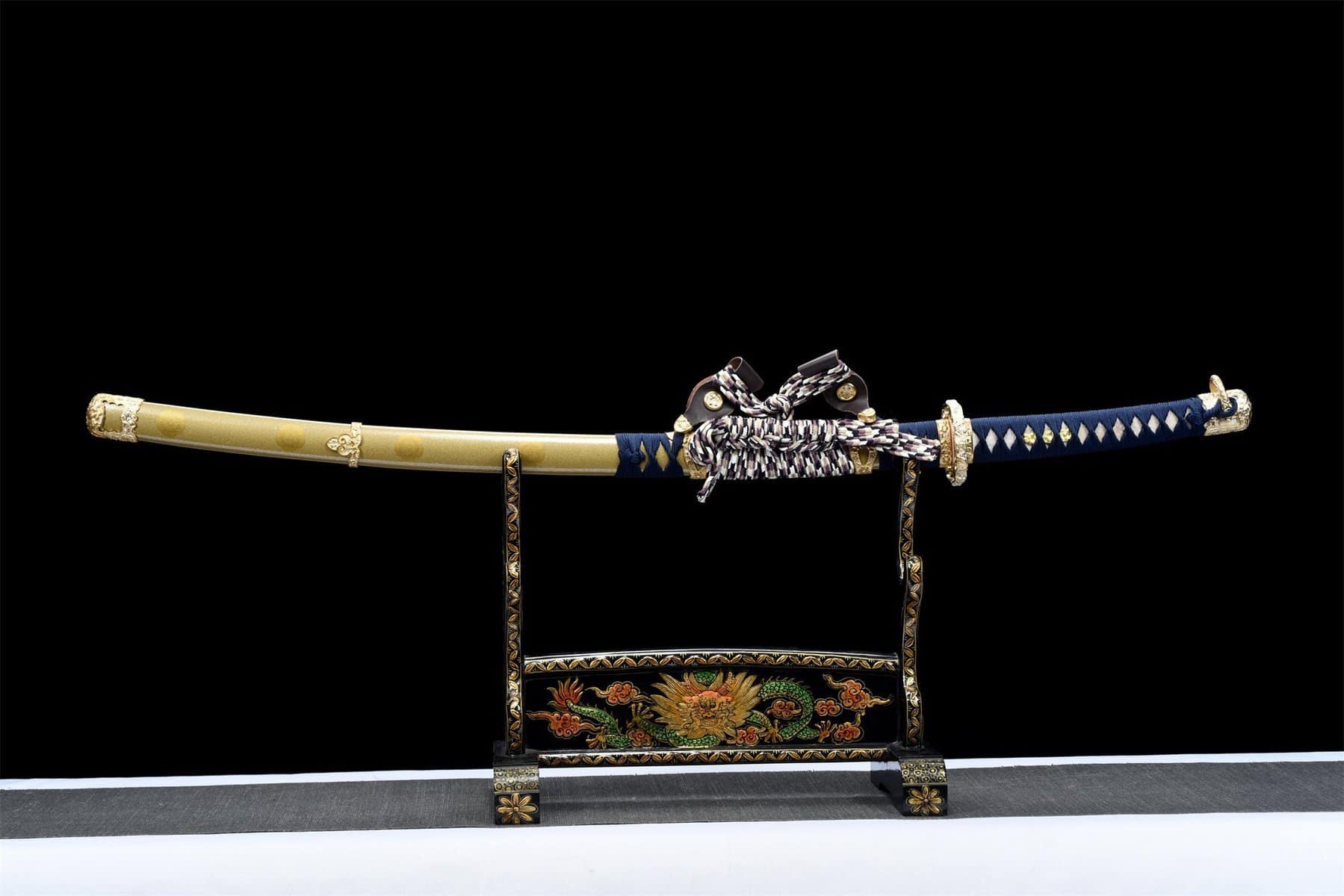 Blue And Gold Tachi Sword