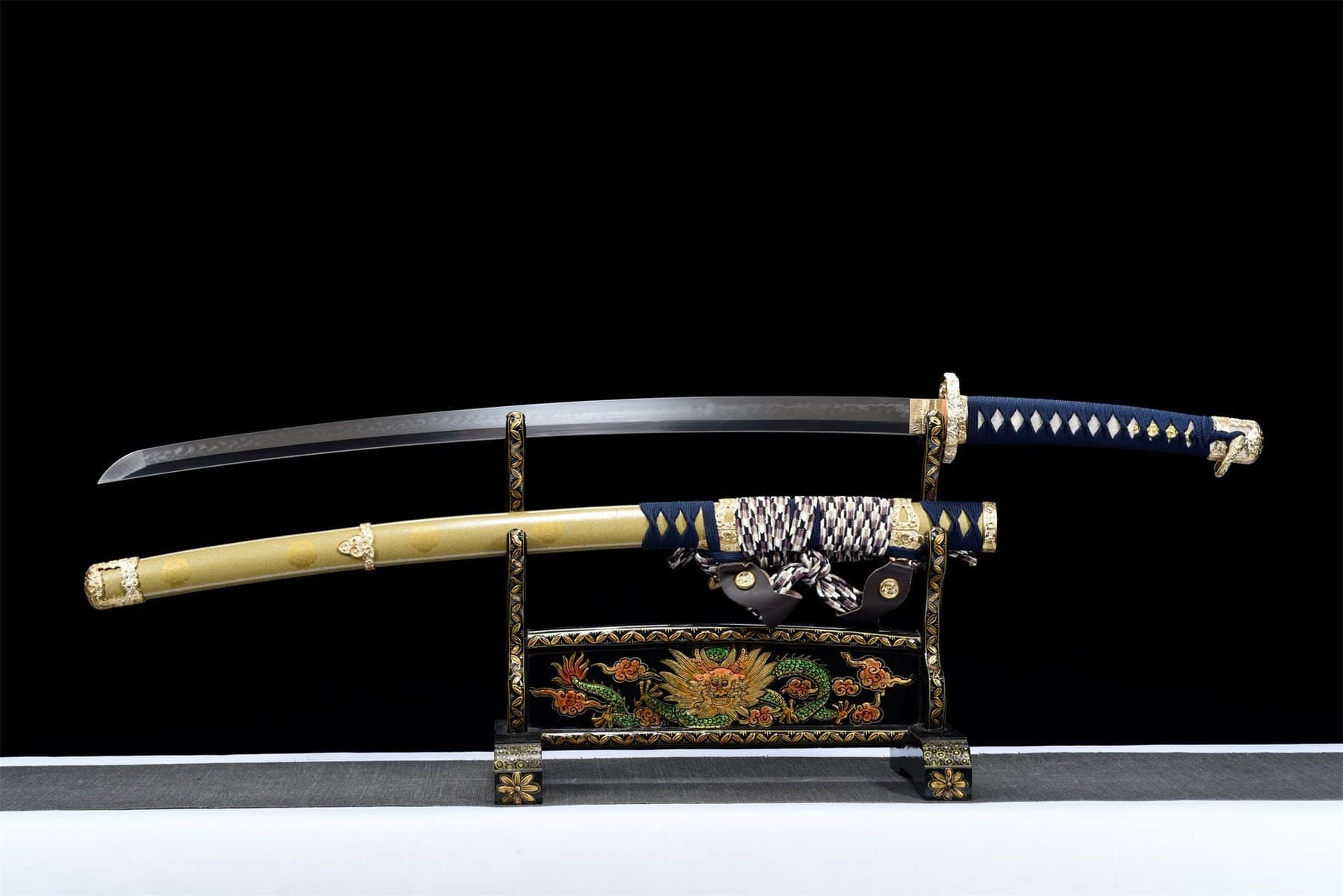 Blue And Gold Tachi Sword